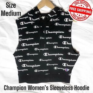 Champion Women’s Sleeveless Hoodie Size Medium All Over Print FREE SHIPPING